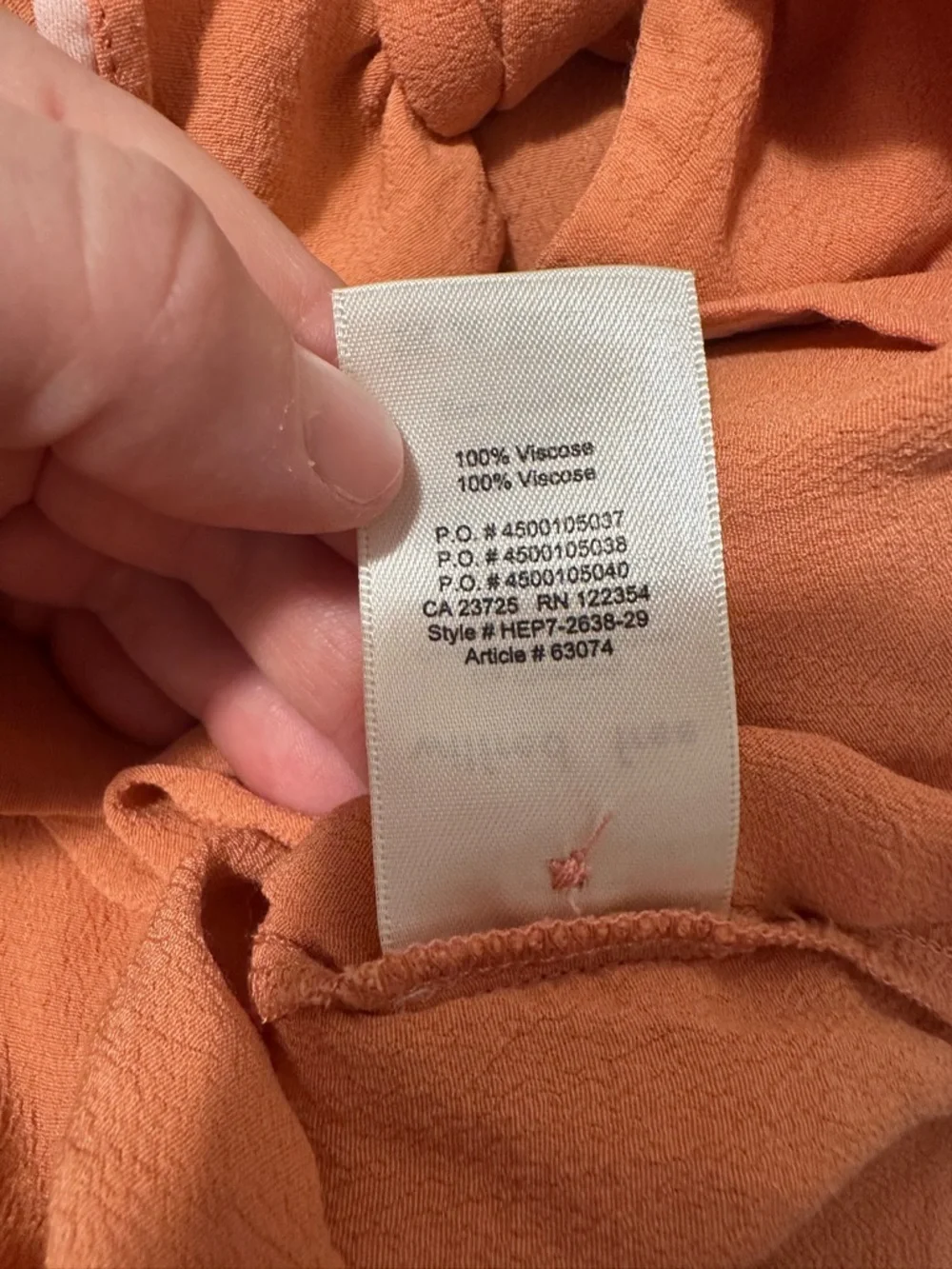 Aritzia Wilfred Free Orange Tie Front Cropped T-shirt Blouse Size XS Women’s - Picture 9 of 9